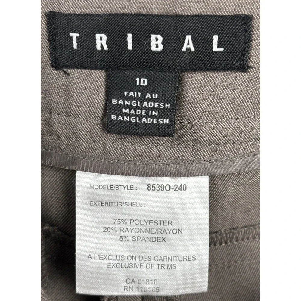 Tribal Women's Brown Stretch Pants Size 10 Core Office Workwear Minimalist